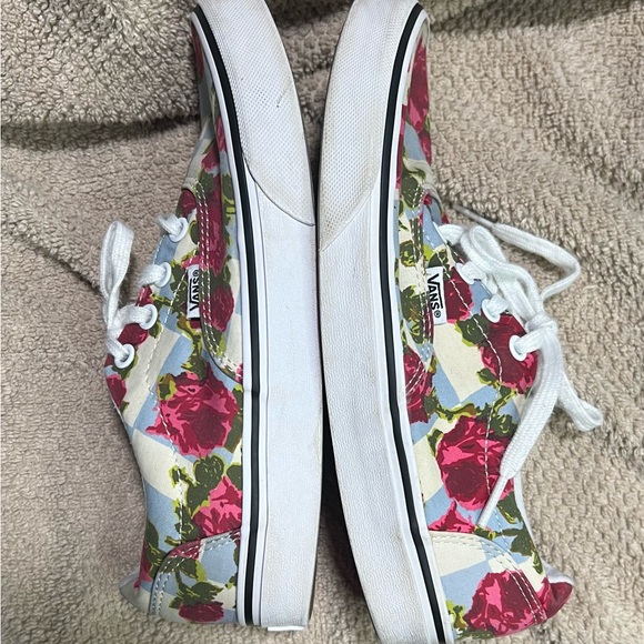 Vans 721357 Roses On Blue Checkered Pattern Sk8 Shoe Off The Wall Size 6.5 - Picture 6 of 10